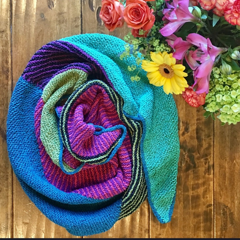 Handknit Colorful Knit Scarf